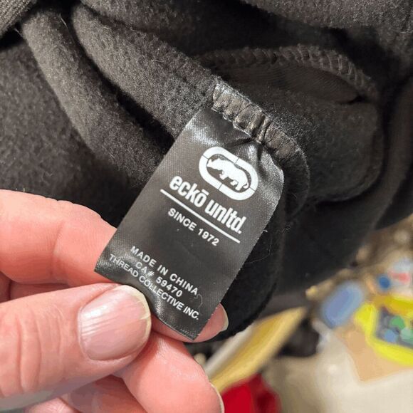 Marc Ecko Unltd Large Hip Hop Hoodie Y2K Pullover Black And Yellow READ - Picture 6 of 7